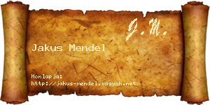 Jakus Mendel névjegykártya